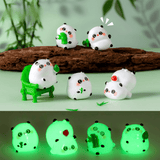 Darrahopens Home & Garden > Decor > Vases & Table Decor 5-PCS Transparent sleepiness Cute Glow in the Dark Panda Figurines Resin Miniature Ornaments for DIY Fairy Gardens and Micro Landscapes