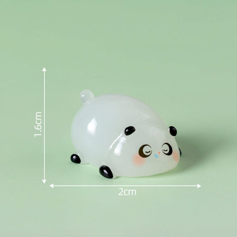 Darrahopens Home & Garden > Decor > Vases & Table Decor 5-PCS Transparent sleepiness Cute Glow in the Dark Panda Figurines Resin Miniature Ornaments for DIY Fairy Gardens and Micro Landscapes