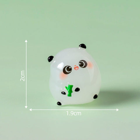 Darrahopens Home & Garden > Decor > Vases & Table Decor 5-PCS Transparent small bamboo Cute Glow in the Dark Panda Figurines Resin Miniature Ornaments for DIY Fairy Gardens and Micro Landscapes