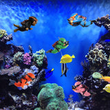 Darrahopens Home & Garden > Decor > Vases & Table Decor 5-Piece Floating Aquarium Diver Decor Set – Cute Underwater Explorer Ornaments with Adjustable Buoyancy for Fish Tank, Aquatic Decoration (Red,Green,Orange,Blue,Purple)