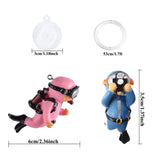 Darrahopens Home & Garden > Decor > Vases & Table Decor 5-Piece Floating Aquarium Diver Decor Set – Cute Underwater Explorer Ornaments with Adjustable Buoyancy for Fish Tank, Aquatic Decoration (Red,Green,Orange,Blue,Purple)