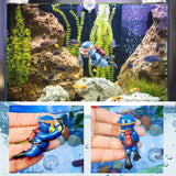 Darrahopens Home & Garden > Decor > Vases & Table Decor 5-Piece Floating Aquarium Diver Decor Set – Cute Underwater Explorer Ornaments with Adjustable Buoyancy for Fish Tank, Aquatic Decoration (Red,Green,Orange,Blue,Purple)