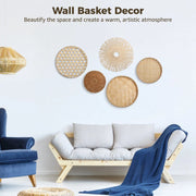 Darrahopens Home & Garden > Decor > Vases & Table Decor 5PCS Wall Basket Decor Set, Handwoven Wood Boho Wall Decor, Natural Wall Decor for Home, Living Room, Bedroom, Hallway Decoration, 7.1-11.8 in Diameter In Australia - Darrahopens
