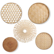 Darrahopens Home & Garden > Decor > Vases & Table Decor 5PCS Wall Basket Decor Set, Handwoven Wood Boho Wall Decor, Natural Wall Decor for Home, Living Room, Bedroom, Hallway Decoration, 7.1-11.8 in Diameter In Australia - Darrahopens