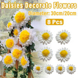 Darrahopens Home & Garden > Decor > Vases & Table Decor 8PCS Sunflower Daisy Paper Flowers 20cm/30cm Wall Hanging Party Room Decoration