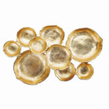 Darrahopens Home & Garden > Decor > Vases & Table Decor 9 Cluster Decorative Bowls Bright Gold Brass Snack Tray Bowl Chip & Dip Serving Piece Strong Brass Centerpiece Beautiful Room Accent & Entertaining Parties Home Decor Wedding Gifts 22 Inch