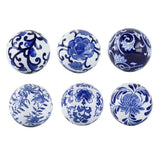Darrahopens Home & Garden > Decor > Vases & Table Decor Aline Blue & White Decorator Set of 6 Balls 10cm