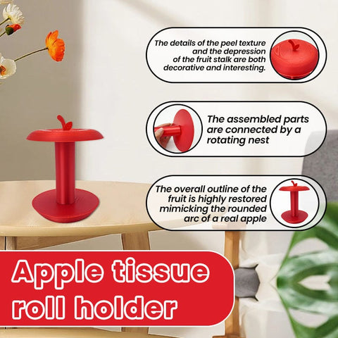 Darrahopens Home & Garden > Decor > Vases & Table Decor Apple-Shaped Adjustable Tissue Roll Holder - Fun & Practical Desktop Paper Towel Stand(red)