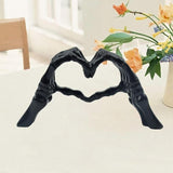 Darrahopens Home & Garden > Decor > Vases & Table Decor Black Gothic Skeleton Hands Heart Sculpture - Macabre Love Figurine for Home & Halloween Decor