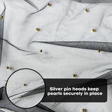 Darrahopens Home & Garden > Decor > Vases & Table Decor Black Table Veil with White Pearls - Silky Gauze 30x120 Inches - For Weddings, Parties & Table Decorations