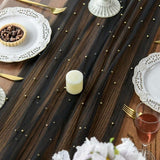 Darrahopens Home & Garden > Decor > Vases & Table Decor Black Table Veil with White Pearls - Silky Gauze 30x120 Inches - For Weddings, Parties & Table Decorations