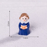 Darrahopens Home & Garden > Decor > Vases & Table Decor Blue girl 5 Pack Miniature Christmas Figurines DIY Micro Landscape Decoration Accessories Cute Resin Ornaments for Holiday Crafts