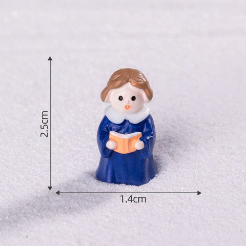 Darrahopens Home & Garden > Decor > Vases & Table Decor Blue girl 5 Pack Miniature Christmas Figurines DIY Micro Landscape Decoration Accessories Cute Resin Ornaments for Holiday Crafts