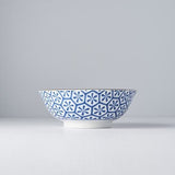 Darrahopens Home & Garden > Decor > Vases & Table Decor Bowl 19cm Indigo Ikat Hexagon Flower Design