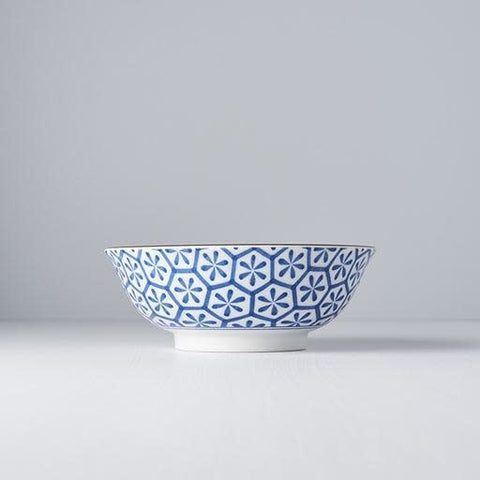 Darrahopens Home & Garden > Decor > Vases & Table Decor Bowl 19cm Indigo Ikat Hexagon Flower Design