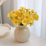 Darrahopens Home & Garden > Decor > Vases & Table Decor Ceramic Vase with Artificial Flowers Set – Mini Decorative Pot for Home Living Room or Desk Display(White vase with yellow daisies)