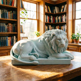 Darrahopens Home & Garden > Decor > Vases & Table Decor Classic Reclining Lion Sculpture Minimalist Green Plaster Desk Ornament for Living Room, Study, or Office Decoration