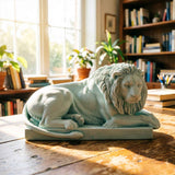 Darrahopens Home & Garden > Decor > Vases & Table Decor Classic Reclining Lion Sculpture Minimalist Green Plaster Desk Ornament for Living Room, Study, or Office Decoration