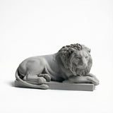 Darrahopens Home & Garden > Decor > Vases & Table Decor Classic Reclining Lion Sculpture Minimalist Grey Plaster Desk Ornament for Living Room, Study, or Office Decoration