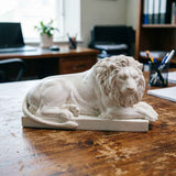 Darrahopens Home & Garden > Decor > Vases & Table Decor Classic Reclining Lion Sculpture Minimalist White Plaster Desk Ornament for Living Room, Study, or Office Decoration