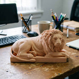 Darrahopens Home & Garden > Decor > Vases & Table Decor Classic Reclining Lion Sculpture Minimalist Yellow Plaster Desk Ornament for Living Room, Study, or Office Decoration