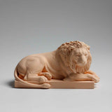 Darrahopens Home & Garden > Decor > Vases & Table Decor Classic Reclining Lion Sculpture Minimalist Yellow Plaster Desk Ornament for Living Room, Study, or Office Decoration