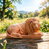 Darrahopens Home & Garden > Decor > Vases & Table Decor Classic Reclining Lion Sculpture Minimalist Yellow Plaster Desk Ornament for Living Room, Study, or Office Decoration