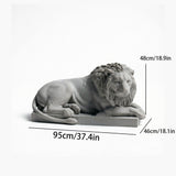 Darrahopens Home & Garden > Decor > Vases & Table Decor Classic Reclining Lion Sculpture Minimalist Yellow Plaster Desk Ornament for Living Room, Study, or Office Decoration