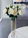 Darrahopens Home & Garden > Decor > Vases & Table Decor Clear Cylinder Flower Vase, 40 cm Glass Vase for Floral Arrangements