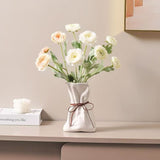 Darrahopens Home & Garden > Decor > Vases & Table Decor Coffee And White Chic Money Bag Inspired Vase - Modern Resin Decorative Flower Holder & Tabletop Accent(Use the mobile phone as a reference for size)