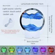 Darrahopens Home & Garden > Decor > Vases & Table Decor Creative 3D Sand Art Night Light, Colorful Touch-Sensitive Dimmable Desktop Ornament, USB/Battery Dual Power Supply, Multiple Colors Available—Home Decor & Birthday Gift - Blue