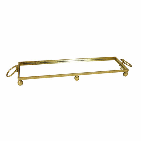 Darrahopens Home & Garden > Decor > Vases & Table Decor Eliza Mirror Tray with Handles - Large - Gold