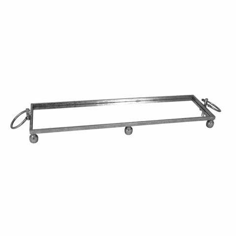 Darrahopens Home & Garden > Decor > Vases & Table Decor Eliza Mirror Tray with Handles - Large - Silver