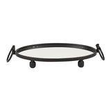Darrahopens Home & Garden > Decor > Vases & Table Decor Eliza Mirror Tray with Handles - Oval - Black