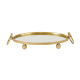 Darrahopens Home & Garden > Decor > Vases & Table Decor Eliza Mirror Tray with Handles - Oval - Gold