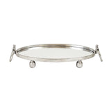 Darrahopens Home & Garden > Decor > Vases & Table Decor Eliza Mirror Tray with Handles - Oval - Silver