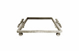 Darrahopens Home & Garden > Decor > Vases & Table Decor Eliza Mirror Tray with Handles - Square - Silver