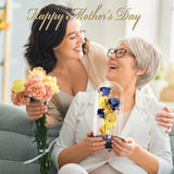 Darrahopens Home & Garden > Decor > Vases & Table Decor Eternal Blue Rose in Glass Dome with LED Lights, Romantic Forever Flower Gift for Valentine’s Day Anniversary Mother’s Day Birthday (Blue)