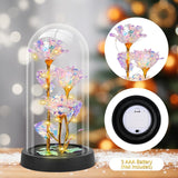 Darrahopens Home & Garden > Decor > Vases & Table Decor Eternal Blue Rose in Glass Dome with LED Lights, Romantic Forever Flower Gift for Valentine’s Day Anniversary Mother’s Day Birthday (Purple)
