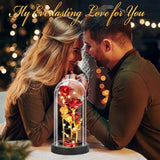 Darrahopens Home & Garden > Decor > Vases & Table Decor Eternal Blue Rose in Glass Dome with LED Lights, Romantic Forever Flower Gift for Valentine’s Day Anniversary Mother’s Day Birthday (Red)