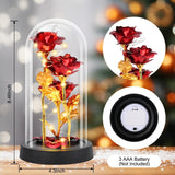 Darrahopens Home & Garden > Decor > Vases & Table Decor Eternal Blue Rose in Glass Dome with LED Lights, Romantic Forever Flower Gift for Valentine’s Day Anniversary Mother’s Day Birthday (Red)