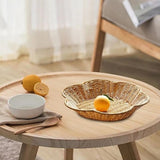 Darrahopens Home & Garden > Decor > Vases & Table Decor Fruit bowl - Round wicker basket - Corrugated serving basket - Dining table top - Curved corrugated woven tray - Coffee table storage tray