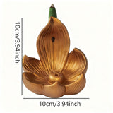 Darrahopens Home & Garden > Decor > Vases & Table Decor Gold Zen Lotus Waterfall Backflow Aroma Diffuser - Premium Elegant Resin Craft for Meditation & Yoga, 10cm Compact Design