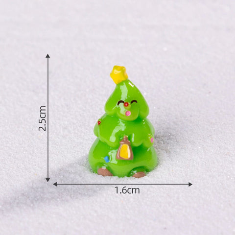 Darrahopens Home & Garden > Decor > Vases & Table Decor Green Christmas tree 5 Pack Miniature Christmas Figurines DIY Micro Landscape Decoration Accessories Cute Resin Ornaments for Holiday Crafts