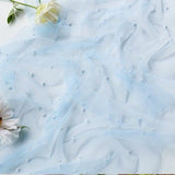 Darrahopens Home & Garden > Decor > Vases & Table Decor Light Blue Table Veil with White Pearls - Silky Gauze 30x120 Inches - For Weddings, Parties & Table Decorations