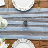 Darrahopens Home & Garden > Decor > Vases & Table Decor Light Blue Table Veil with White Pearls - Silky Gauze 30x120 Inches - For Weddings, Parties & Table Decorations