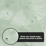 Darrahopens Home & Garden > Decor > Vases & Table Decor Light Green Table Veil with White Pearls - Silky Gauze 30x120 Inches - For Weddings, Parties & Table Decorations