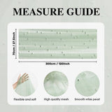Darrahopens Home & Garden > Decor > Vases & Table Decor Light Green Table Veil with White Pearls - Silky Gauze 30x120 Inches - For Weddings, Parties & Table Decorations