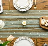 Darrahopens Home & Garden > Decor > Vases & Table Decor Light Green Table Veil with White Pearls - Silky Gauze 30x120 Inches - For Weddings, Parties & Table Decorations