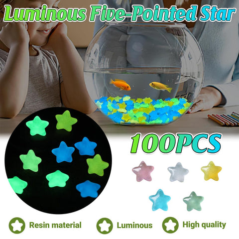 Darrahopens Home & Garden > Decor > Vases & Table Decor Luminous Stars Set 100PCS Fluorescent Five Pointed Plastic Stars DIY Decor